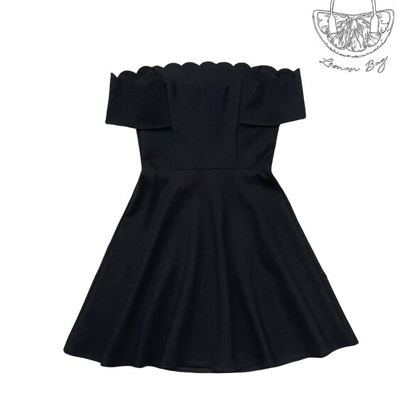 Socialite / Off The Shoulder Skater Cocktail Dress / Color Black / Size XS - Picture 5 of 6